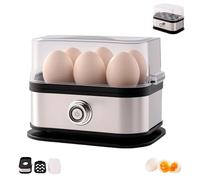 Smart Egg Cooker with Auto Shut, Rapid Egg Cooker Electric 6 Eggs Capacity, Hard, Medium, Soft Boiled Egg Poacher, egg steamer, Poached with A Silicone Insulation Clip (1pcs)