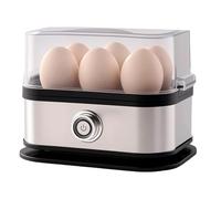 Smart Egg Cooker with Auto Shut, Rapid Egg Cooker Electric 6 Eggs Capacity, Hard, Medium, Soft Boiled Egg Poacher, egg steamer, Multi-function, Poached with A Silicone Insulation Clip (1pc)