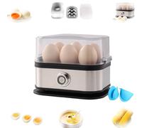 Smart Egg Cooker with Auto Shut, Rapid Egg Cooker, Hard, Medium, Soft Boiled, Electric 6 Eggs, with a Silicone Insulation Clip(1 Pcs)