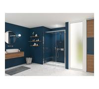 Smart Express Porte Coulissante 140X190 Cm Profile Chrome Verre Transparent - KINEDO PA1915CTNE