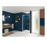 Smart Express Porte Pivotante 100X190 Cm Profile Blanc Verre Transparent - KINEDO PA1903BTNE