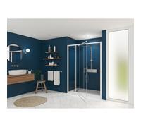 Smart Express Porte Pivotante 110X190 Cm Profile Blanc Verre Transparent - KINEDO PA1904BTNE