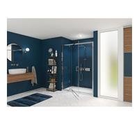 Smart Express Porte Pivotante 140X190 Cm Profile Chrome Verre Transparent - KINEDO PA1906CTNE