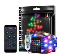 Smart Fairy Serial Light RGB IC WS2812B IC 5m Flash Bluetooth USB Avec minuterie et télécommande,musique synchrone mode amusant Lumières de lucioles en couleur pour Fête de mariage de Noël IP65