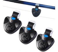 Smart Fish Bite Alarm, Fishing Bite Alarm, Fishing Pole Bells Clip on Fishings Rod with Sound Alarms & LED Indicator (3pcs)