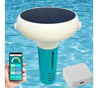 Smart Floating Pool Water Tester 7-in-1 Monitor pH ORP Chlore Salt Temp Bluetooth WiFi Solar Powered Real-Time Hygiène Check for Hot Tub Spa Hydroponics Suivi précis des données sans Fil