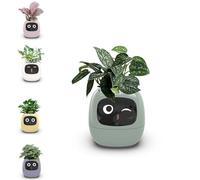 Smart Flowerpot, Ai Smart Plant Pot avec expressions multiples, Assistant d'usine d'entretien, 7 capteurs intelligents, prend en charge l'intégration Smart Home, maintenance Big Data des plantes vert