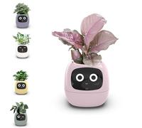 Smart Flowerpot, Ai Smart Plant Pot avec expressions multiples, Assistant d'usine d'entretien, 7 capteurs intelligents, prend en charge l'intégration Smart Home, maintenance Big Data des plantes rose