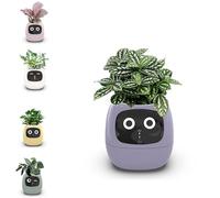 Smart Flowerpot, Ai Smart Plant Pot avec expressions multiples, Assistant d'usine d'entretien, 7 capteurs intelligents, prend en charge l'intégration Smart Home, maintenance Big Data des plantes