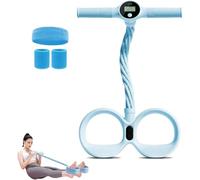 Smart Foot Pedal Puller, 6 Tube Pedal Puller Resistance Band, with Digital Counter & Handles, Ergonomic Design ,for Full Body Stretching, Yoga, Home Workout (Blue)