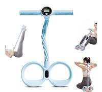 Smart Foot Pedal Puller with Digital Counter, 2026 Upgrade Adjustable 6-Tube Pedal Ankle Puller Resistance Band with Handle,Abdominal Trainer,Sit-Up Training Equipment,Body Trainer for Home (Blue)