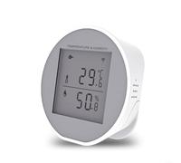 Smart for Zigbee Capteur de température et d'humidité avec grand écran LCD, contrôle par application et alertes, pour Smart Life pour Tuya pour Alexa pour Google Home, moniteur d'intérieur (ForZigbee)