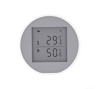 Smart For Zigbee Capteur de température et d'humidité avec grand écran LCD pour une surveillance climatique en temps réel via l'application Smart Life Contrôle et Assistant vocal Support Blanc (wifi)