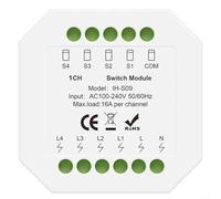Smart for Zigbee Module de commutateur 16 A pour application Tuya, relais de commande vocale avec minuterie, mémoire de groupe et de panne de courant, AC 100-240 V pour domotique (Zig-bee 1 on)