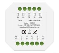 Smart for Zigbee Module de commutateur 16 A pour application Tuya, relais de commande vocale avec minuterie, mémoire de groupe et de panne de courant, AC 100-240 V pour domotique (Zig-bee 4)