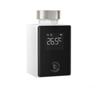Smart for Zigbee Thermostat de radiateur avec contrôle par application pour Tuya pour passerelle - Compatible voix pour Alexa Google - Valve TRV à économie d'énergie, protection contre le gel, noir