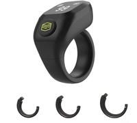 Smart for Zikr Bague de compteur, rappel de prière numérique avec écran de 0,42" et 30 jours en veille, Tasbih réglable pour musulmans 18-22 mm (noir)