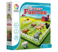 smart games - Smart Farmer, Puzzle Game with 60 Challenges, 4+ Years, Noir