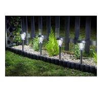 SMART GARDEN-Balise solaire à piquer en verre et acier gris Triton - 4 pièces