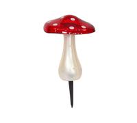 SMART GARDEN-Balise solaire champignon magique coloris rouge en plastique effet blanc froid - diamètre 18 x 23 cm