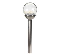 SMART GARDEN-Balise solaire en verre et acier 1 lumen blanc chaud Opale Luciole