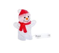 Smart Garden InLit Ice Deco Bonhomme de neige givré - Décoration de Noël en acrylique à piles avec LED blanc froid - Décoration d'intérieur - 16 cm