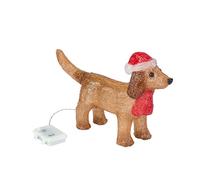 Smart Garden InLit Teckel de glace - Décoration de Noël en acrylique à piles avec 30 LED blanc froid - Décoration festive d'intérieur et d'extérieur avec minuterie automatique