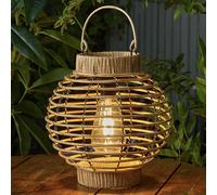 Smart Garden Lampe Solaire LED Filament Suspendue Marron Style Rotin, IP44
