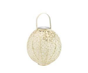 SMART GARDEN-Lanterne solaire Damasque en métal beige à LED blanc diamètre 22,5 cm