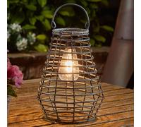 Smart Garden Lanterne Suspendue Solaire Gris Style Rotin LED Filament
