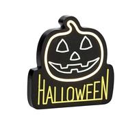 Smart Garden NeonEsque Lampe citrouille d'Halloween - Décoration LED à piles de 22 cm - Panneau lumineux d'Halloween avec lueur blanche chaude - Table d'intérieur autonome