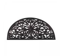 Smart Garden Paillasson demi-lune en caoutchouc style victorien en fonte Noir