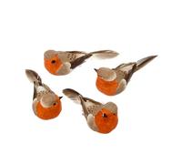 Smart Garden Robin Decorations - Lot de 4 oiseaux à clipser - Effet plumes réalistes - Décoration d'arbre de Noël, couronne et guirlande - 5 x 11 cm