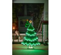 Smart Garden Sapin de Noël LED 3D effet miroir - Vert - 40 cm - Double face - Décoration de Noël pour la maison - Lumières de Noël festives