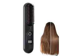 Smart Hair Straightener - Ceramic Brush for Travel | ABS with Heated Comb, Cordless Portable Device, 3 Temperature Settings, Girls Women Wife Girlfriend Home Bathroom Vacation