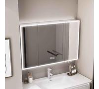 Smart HD Armoire à pharmacie moderne avec miroir LED anti-buée pour chambre à coucher et salle de bain 80 cm