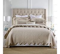 Smart Home, Couvre-lit Double Super King Size, léger, réversible, Motif Floral brodé, en Coton avec 2 taies d'oreiller.