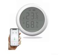 Smart Home for ZigBee Capteur de température et d'humidité avec application d'alertes et stockage de données historiques, pour Tuya, matériau PC à faible puissance, blanc