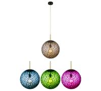 Smart Home Suspension Lampe de salle à manger Suspension verre fumé or Lampe de salon, contrôle par application, métal, RGB LED 5W 470Lm blanc chaud froid, DxH 35x120 cm