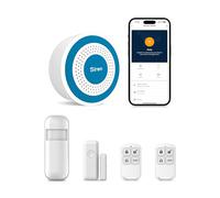 Smart Home Système de sécurité, Système D'alarme pour Porte et fenêtre,WiFi Systèmes Sécurité pour la Maison avec APP, Fonctionne avec Alexa, capteurs de Porte et de fenêtre