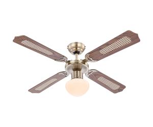 Smart Home Ventilateur de plafond LED avec interrupteur à tirette Lampe de ventilateur plafonnier, App- commande vocale, marche avant-arrière, 1x Smart RGB LED 8,5W 806Lm, D 106,6 cm