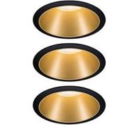 Smart Home Zigbee Kit Smart Home Zigbee 3.0 Spot encastré LED Cole + Zigbee Coin IP44 rond 88mm Coin 3x6W 3x470lm 230V gradable 2700K Noir mat/Doré Noir mat#Doré