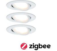 Smart Home Zigbee Kit Spot encastré LED Nova Coin + Zigbee Cephei orientable rond 84mm 50° Coin 3x6W 3x470lm 230V 2700K blanc dépoli Blanc dépoli G
