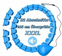 Smart Hoop Cerceau pour adulte avec boule de poids, 32 nœuds de circonférence (57 à 165 cm), cerceau de fitness démonté, pour perdre du poids, fitness, divertissement (bleu)