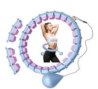 Smart Hoop Cerceau pour adulte avec boule de poids, ultra silencieux, pour perdre du poids, avec 32 segments amovibles, cerceau pour perdre du poids, tour de taille maximum 165 cm (bleu-violet)