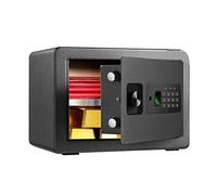Smart in-Wall Anti-Theft Deposit Box Unlocked by Household Fingerprint Password Office All-Steel Safe Cabinet, 35 * 25 * 25cm, Black