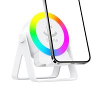 Smart Induction Speaker - Audio Player for Household Use | ABS with RGB Light, 4-In-1 Phone Holder, Wireless Sensor Playback, 360 Degree Rotation, Living Room Office Restaurant Retail Store Event Plan