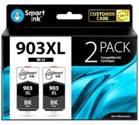 Smart Ink Cartouche d’Encre Compatible pour HP 903 XL 903XL (2 XL Noir Pack) avec Système de Puce Avancée pour Officejet 6950 All-in-One Officejet Pro 6960 6970 All-in-One