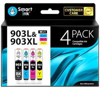 Smart Ink Cartouche d’Encre Compatible pour HP 903 XL 903XL 4 Pack (Noir Cyan Magenta Jaune) avec Système de Puce Avancée pour Officejet 6950 All-in-One Officejet Pro 6960 6970 All-in-One