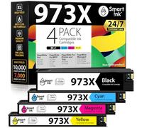 Smart Ink Cartouche d’Encre Compatible pour HP 973X 973 (4 Multipack) pour HP PageWide Pro 477dw 577dw 452dw 477dn 452dn 577z 552dw P55250dw (Noir Cyan Magenta Jaune)